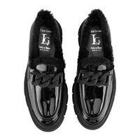 Luca Grossi Siyah Kadın Rugan Loafer