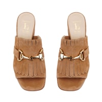 Luca Grossi Taba Toka Aksesuarlı Topuklu Terlik