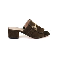 Luca Grossi Yeşil Toka Aksesuarlı Topuklu Terlik