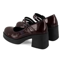 Luisa Bordo Kadın Topuklu Mary Jane Deri Klasik Ayakkabı