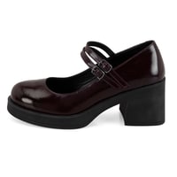 Luisa Bordo Kadın Topuklu Mary Jane Deri Klasik Ayakkabı