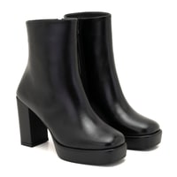 Luliye Siyah Kadın Deri Platform Topuklu Bot