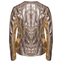 Marita Kadın Dairesel Panelli Deri Ceket