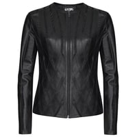 Marita Kadın Dairesel Panelli Deri Ceket