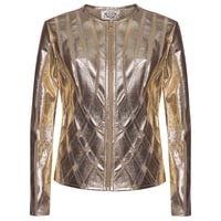 Marita Kadın Dairesel Panelli Deri Ceket