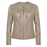 Marita Kadın Dairesel Panelli Deri Ceket