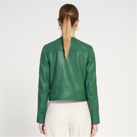 Marry Yeşil Kadın Deri Ceket