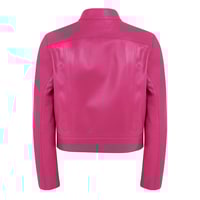 Maura Pembe Kadın Deri Ceket