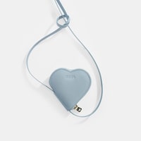 Mavi Kalp Figürlü Mini Askılı Deri Cüzdan