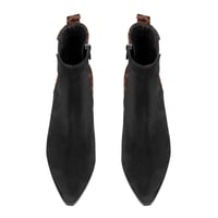 Mena Siyah Kadın Leopar Baskılı Deri Bot