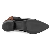 Mena Siyah Kadın Leopar Baskılı Deri Bot