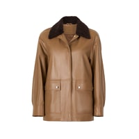 Mileni Açık Kahve Kadın Kürk Yakalı Kaban