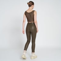 Molly Yeşil Kadın Deri Pantolon