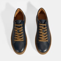 Monikar Lacivert Erkek Deri Bağcıklı Günlük Ayakkabı