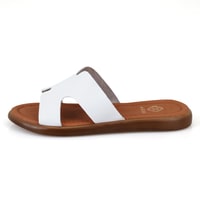 Nell Beyaz Kadın Deri Terlik