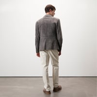 Nicolie Gri Erkek Süet Safari Ceket