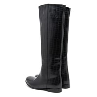 Ole Siyah Kadın Kroko Baskılı Çizme