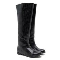 Ole Siyah Kadın Kroko Baskılı Çizme