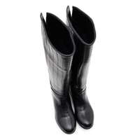 Ole Siyah Kadın Kroko Baskılı Çizme