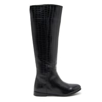 Ole Siyah Kadın Kroko Baskılı Çizme