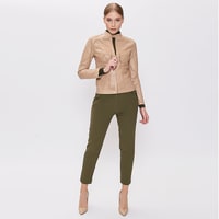 Origa Kadın Yaprak Panelli Deri Ceket