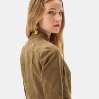 Origa Kadın Yaprak Panelli Deri Ceket