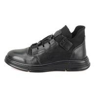 Pavel Siyah Erkek Bağcıklı Deri Bot