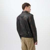 Pietto Kahve Erkek Vintage Deri Biker Ceket