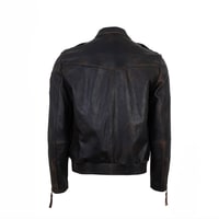 Pietto Kahve Erkek Vintage Deri Biker Ceket