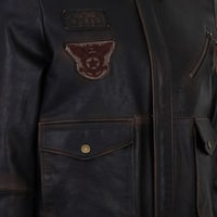 Pietto Kahve Erkek Vintage Deri Biker Ceket