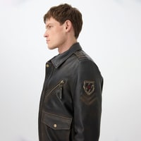 Pietto Kahve Erkek Vintage Deri Biker Ceket