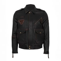 Pietto Kahve Erkek Vintage Deri Biker Ceket