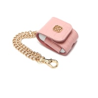 Pudra Zincir Detaylı Deri Airpods Kılıfı