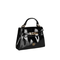 Rebeni Siyah Kadın Rugan El Çantası