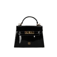 Rebeni Siyah Kadın Rugan El Çantası