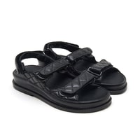 Reese Siyah Kadın Deri Sandalet