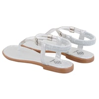 Regan Beyaz Kadın Parlak Taş Detaylı Parmak Arası Sandalet