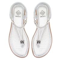 Regan Beyaz Kadın Parlak Taş Detaylı Parmak Arası Sandalet