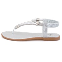 Regan Beyaz Kadın Parlak Taş Detaylı Parmak Arası Sandalet