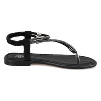 Regan Siyah Kadın Parlak Taş Detaylı Parmak Arası Sandalet