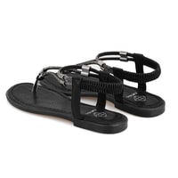 Regan Siyah Kadın Parlak Taş Detaylı Parmak Arası Sandalet