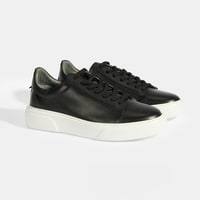 Reminya Siyah Erkek Deri Bağcıklı Günlük Ayakkabı