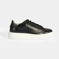 Reminya Siyah Erkek Deri Bağcıklı Günlük Ayakkabı