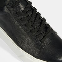 Reminya Siyah Erkek Deri Bağcıklı Günlük Ayakkabı