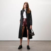 Richelle Siyah Kadın Deri Trençkot