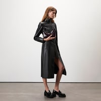 Richelle Siyah Kadın Deri Trençkot