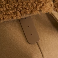 Rigella Kahve Yakası Kürklü Kadın Biker Ceket