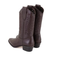 Rio Kahve Kadın Desenli Deri Kovboy Çizmesi
