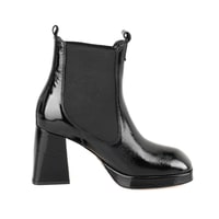 Rosemary Siyah Kadın Lastikli Topuklu Deri Bot