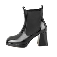 Rosemary Siyah Kadın Lastikli Topuklu Deri Bot